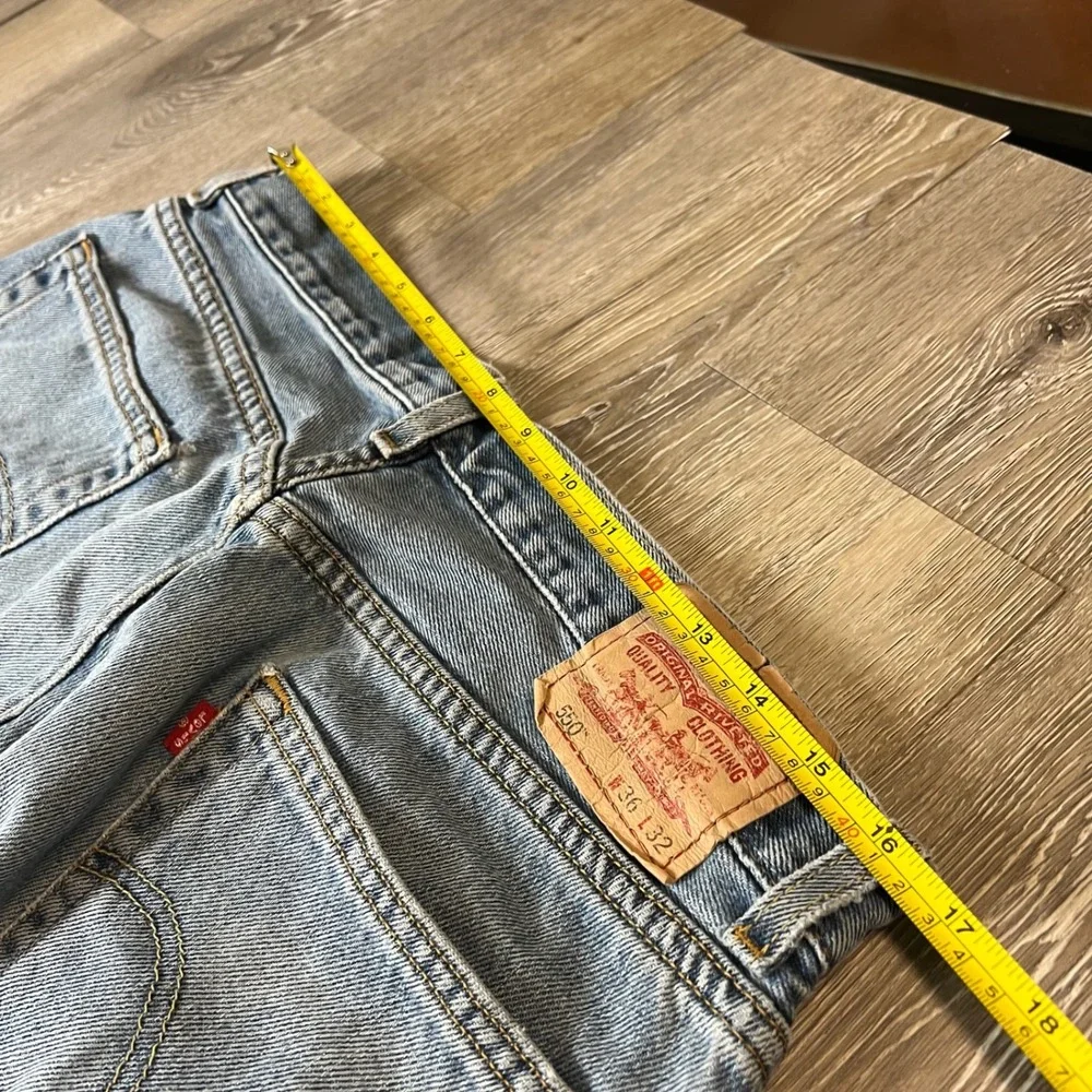 Levi's 550 Relaxed Fit Mens 36x32 Blue Paint Splatter Distressed Baggy Jeans